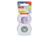 Silikoninis čiulptukas NUK SPACE NIGHT Nr. 3, 2 vnt