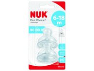 Silikoninis žindukas NUK FIRST CHOICE+ M, 6-18 mėn., 2 vnt