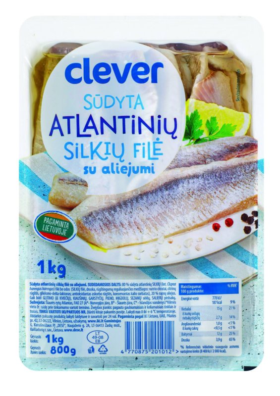 Silkių filė be odos aliejuje CLEVER, 1 kg