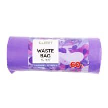 Šiukšlių maišai, arom. CLERIT, 15 vnt., 60 l