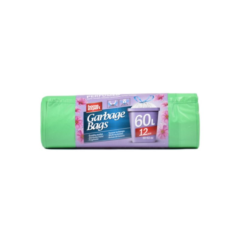 Šiukšlių maišai HOME EXPERT, 12 vnt, 60 l