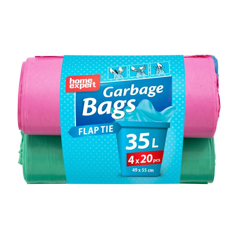 Šiukšlių maišai HOME EXPERT, 4 x 20 vnt., 35 l