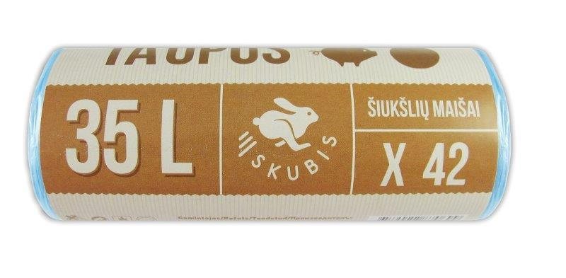 Šiukšlių maišai SKUBIS MaxEco, mėlynos sp., 6 mikr., 42 vnt., 35 l
