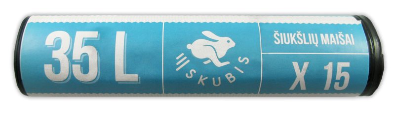Šiukšlių maišai SKUBIS RIŠAMI, juodos sp., 18 mikr., 15 vnt., 35 l
