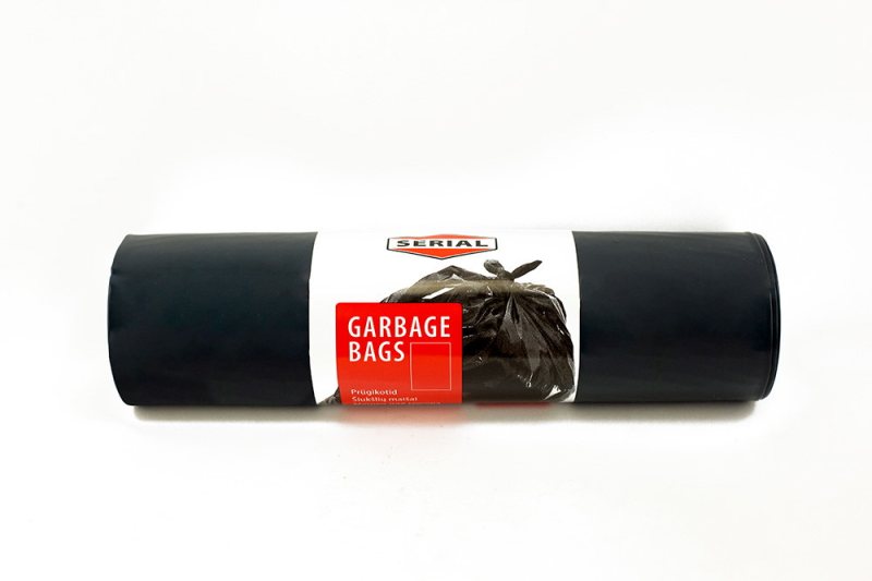 Šiukšlių maišai TRASH PANDA SERIAL, užrišami, juodos sp., 30 mikr., 10 vnt., 60 l