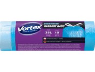 Šiukšlių maišai VORTEX DRAWSTR BLUE, 15 vnt., 1 vnt., 35 l