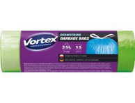 Šiukšlių maišai VORTEX DRAWSTR GREEN, 15 vnt., 1 vnt., 35 l