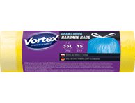Šiukšlių maišai VORTEX DRAWSTR YELLOW, 15 vnt., 1 vnt., 35 l
