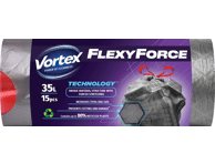 Šiukšlių maišai VORTEX FLEXY DRAWSTR, 15 vnt., 35 l