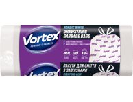 Šiukšlių maišai VORTEX N'WHITE DRAWSTR, 1 vnt., 40 l