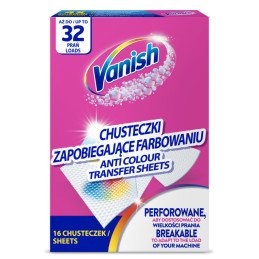 Skalbiamosios servetėlės VANISH ANTI COLOUR, 16 vnt