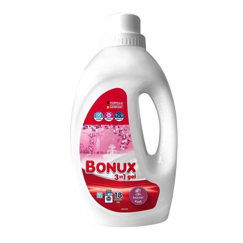 Skalbimo gelis BONUX RADIANT ROSE, 18 skalbimų, 0.9 l