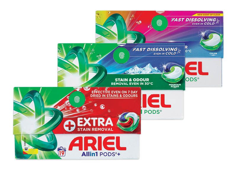 Skalbimo kapsulės ARIEL, 19 skalb.