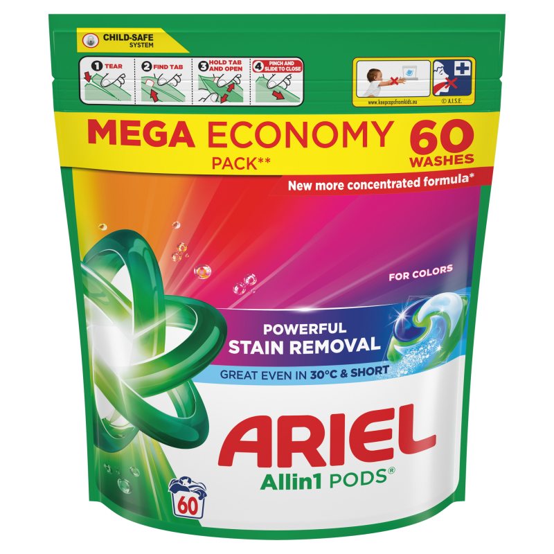 Skalbimo kapsulės ARIEL Color, 60 vnt