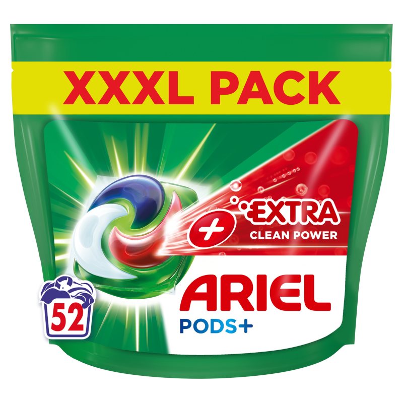 Skalbimo kapsulės ARIEL Extra Clean, 52 skalb.
