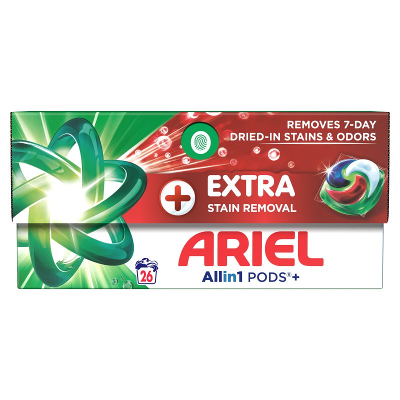 Skalbimo kapsulės ARIEL Extra Stain Removal, 26 vnt