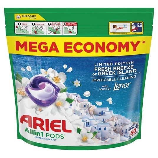 Skalbimo kapsulės ARIEL Fresh Breeze, 60 vnt