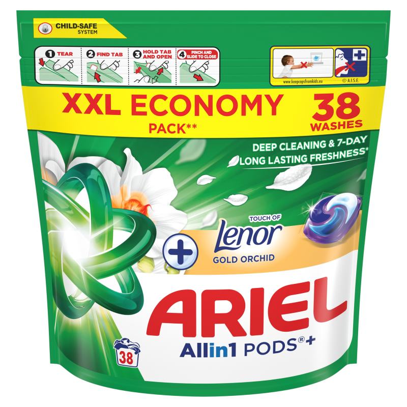 Skalbimo kapsulės ARIEL Gold Orchid, 38 vnt