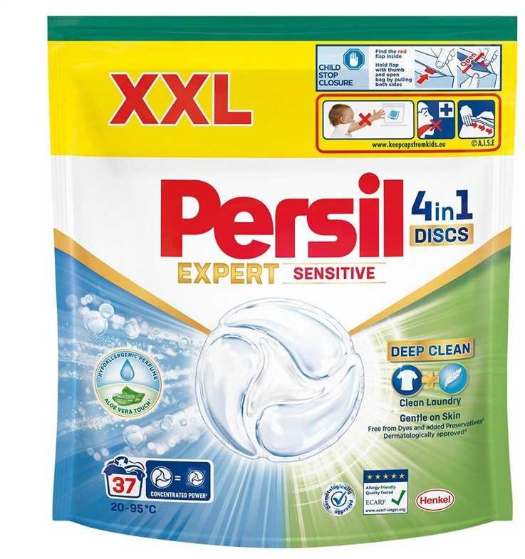 Skalbimo kapsulės PERSIL DISCS Sensitive, 37 skalbimai