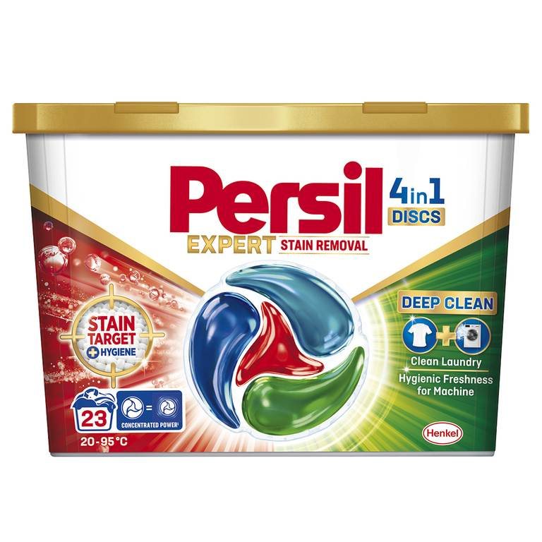 Skalbimo kapsulės PERSIL DISCS Stain Removal, 23 skalbimai