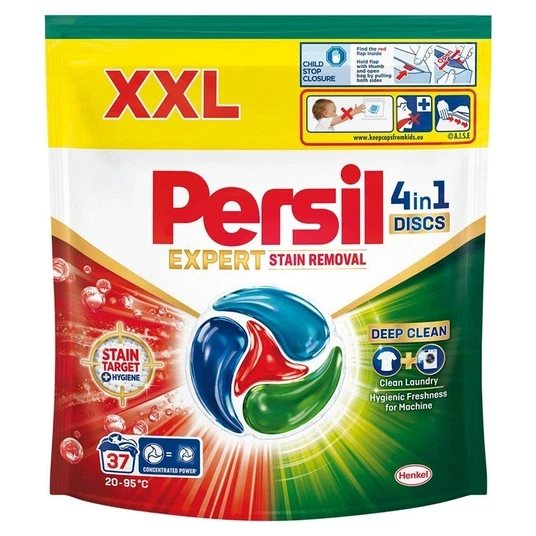 Skalbimo kapsulės PERSIL DISCS Stain Removal, 37 skalbimai