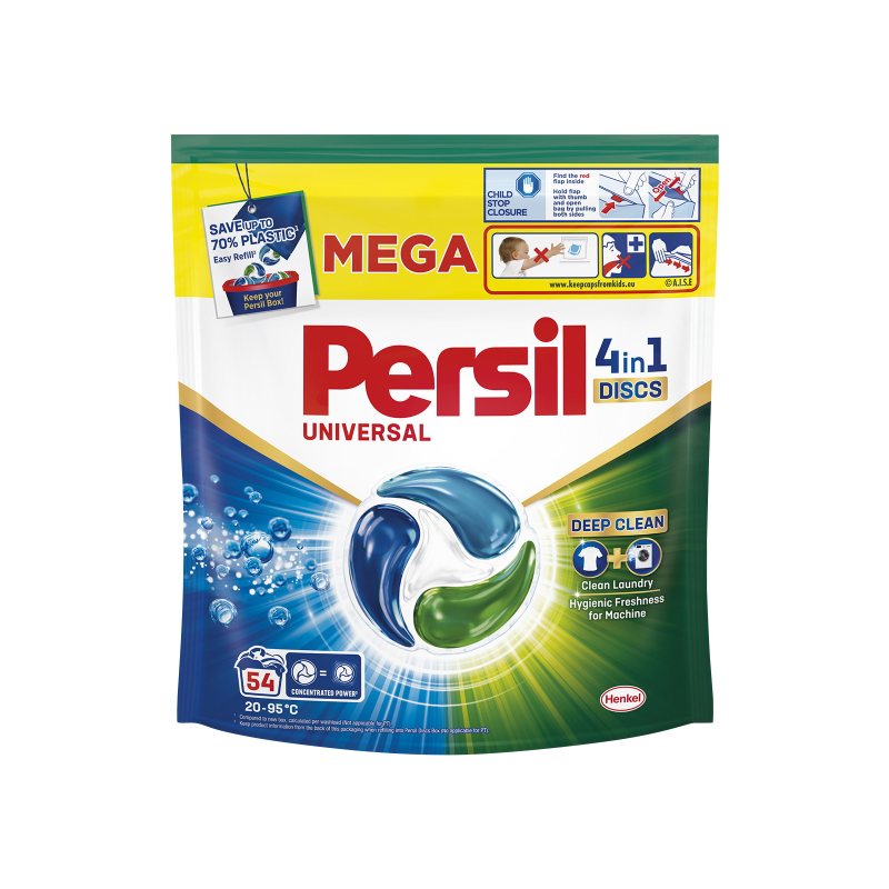 Skalbimo kapsulės PERSIL DISCS White, 54 skalbimai