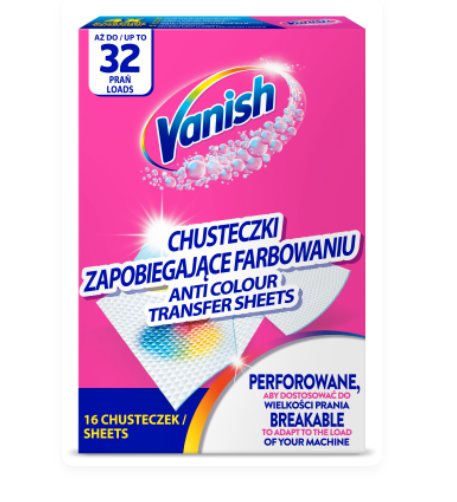 Skalbimo lapeliai VANISH, 32 vnt