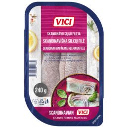 Skandinaviška silkių filė aliejuje VIČI, 240 g