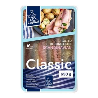 SKANDINAVIŠKA silkių filė aliejuje ZIGMAS, 650 g