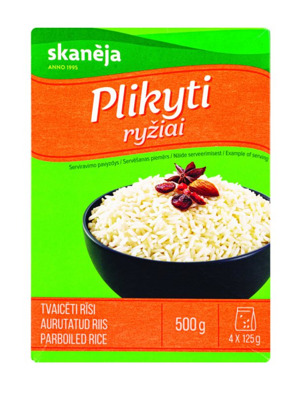 SKANĖJA plikyti ryžiai, 4 x 125 g