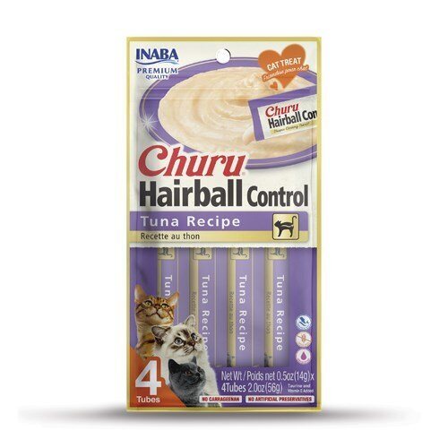 Skanėstas katėms CHURU Hairball, su tunu, 4 vnt
