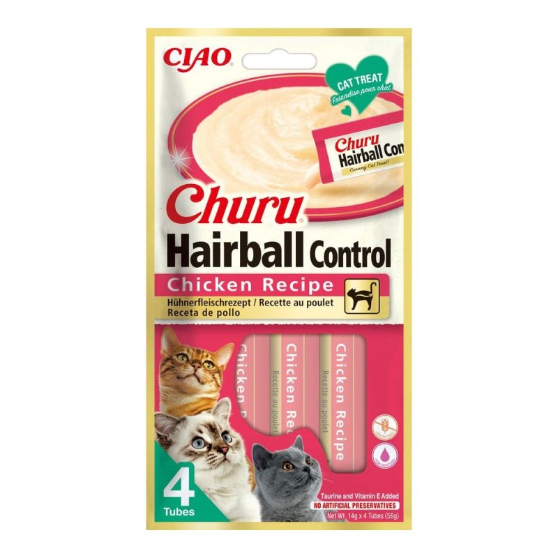 Skanėstas katėms CHURU Hairball, su vištiena, 4 vnt