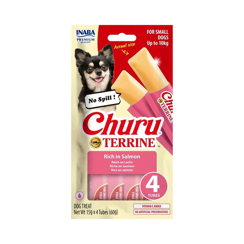 Skanėstas mažų veislių šunims CHURU Terrine, su lašiša, 4 vnt