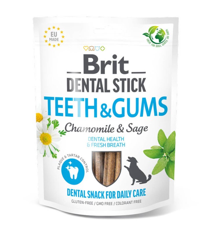Skanėstas šunims BRIT Dental Stick, su ramunėlėmis ir šalavijais, 7 vnt