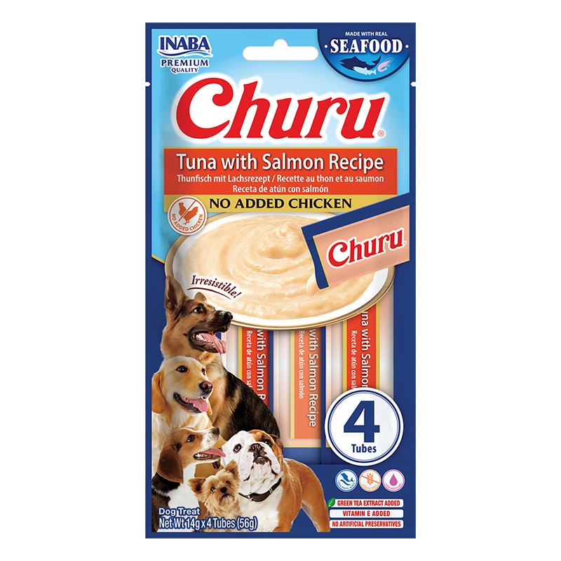 Skanėstas šunims CHURU, su lašiša ir tunu, 4 vnt