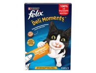 Skanūs skystieji užkandžiai katėms „FELIX® Deli Moments™“ su vištiena, paketėliuose, 4 x 10 g