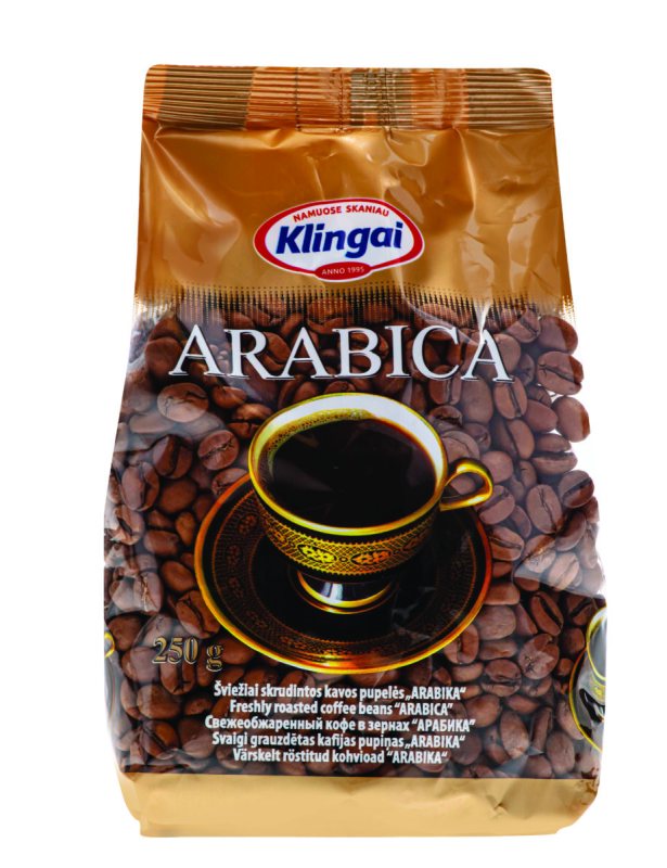 Skrudintos kavos pupelės ARABICA, 250 g