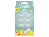 Skustuvo galvutės VENUS PRO Smooth Sensitive, +dangtelis, 6 vnt