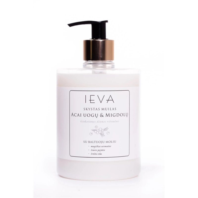 Skystas muilas IEVA acai uogų ir migdolų aromato, 500 ml