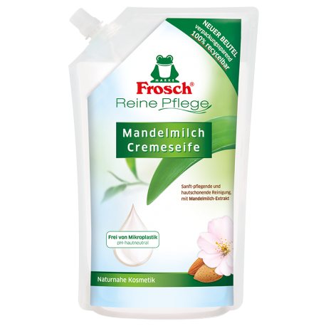 Skystas rankų muilas FROSCH su migdolų pienu, 500 ml