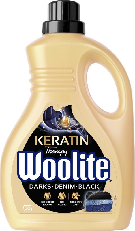 Skystas skalbiklis WOOLITE Darks, Denim, Black su keratinu, 1.8 l