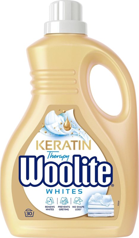 Skystas skalbiklis WOOLITE Keratin Therapy, baltiems audiniams, 1.8 l