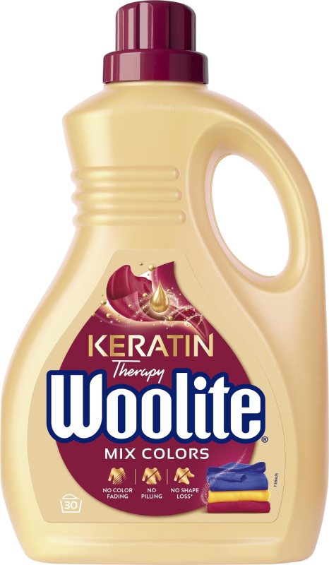 Skystas skalbiklis WOOLITE Mix Colors su keratinu, 1.8 l