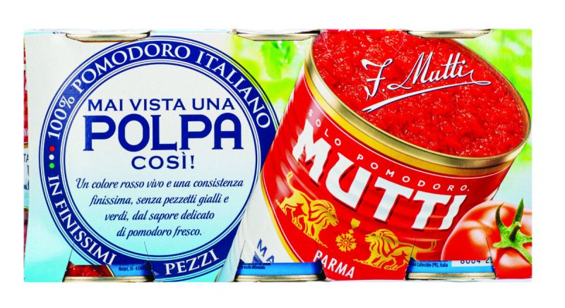 Smulkinti pomidorai MUTTI POLPA, 3 x 400 g