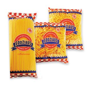 SODŽIAUS makaronai (5 rūšių), 1 kg