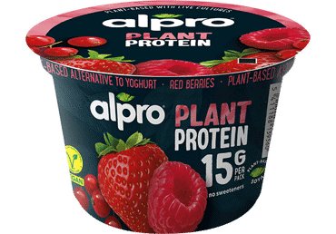 Sojų produktas ALPRO PLANTPROTEIN, raudonųjų uogų skonio, 200 g