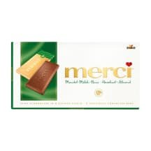Šokoladas MERCI su lazd.ir migdolų rieš., 100 g