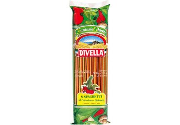 Spagečiai DIVELLA su pomidorais ir špinatais, 500 g