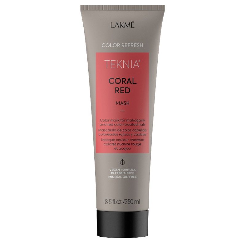 Spalvą gaivinanti kaukė rudiems ir raudonmedžio plaukams Lakme Teknia Coral Red Mask Refresh, 250 ml