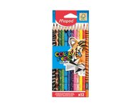 Spalvoti pieštukai ColorPeps Animal, 12 spalvų